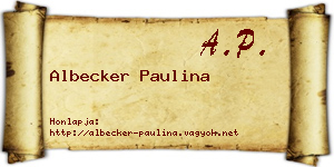 Albecker Paulina névjegykártya